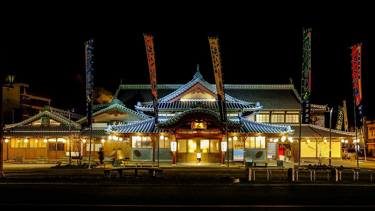 熊本県にある夜の山鹿温泉