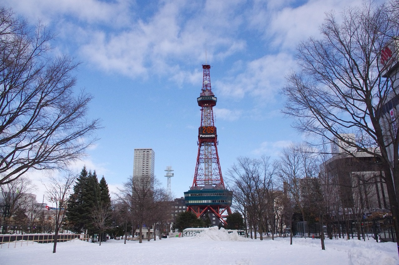 冬の札幌のテレビ塔