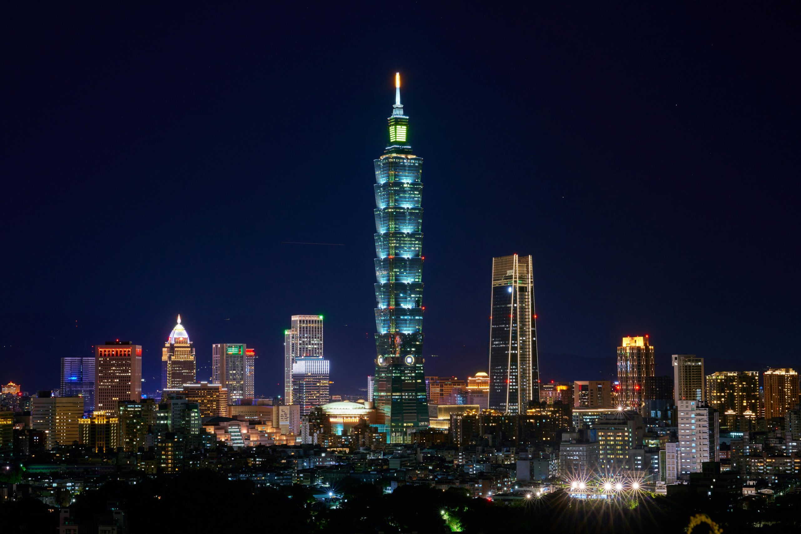 台北101を背景にした美しい夜景